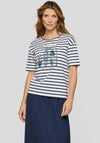 Rabe Stripe Graphic Print T-Shirt, Navy