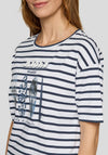 Rabe Stripe Graphic Print T-Shirt, Navy