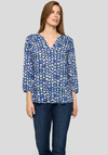 Rabe Butterfly V Neck Blouse, Purple and Navy