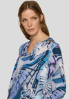 Rabe Abstract Print Elastic Trim Blouse, Purple