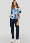 Rabe Graphic Print Contrast Back Top, Blue Multi