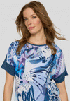Rabe Graphic Print Contrast Back Top, Blue Multi