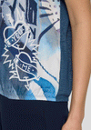 Rabe Graphic Print Contrast Back Top, Blue Multi