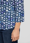 Rabe Butterfly Print Cropped Sleeve Top, Purple & Navy