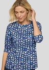 Rabe Butterfly Print Cropped Sleeve Top, Purple & Navy