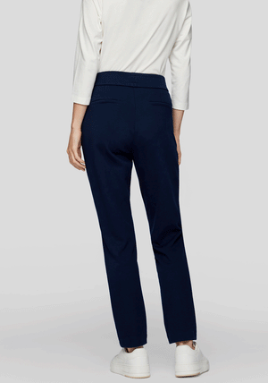 Rabe Jersey Slim Leg Trousers, Navy