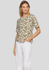 Rabe Printed Drawstring Neck T-Shirt, Green