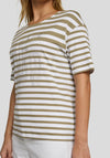 Rabe Rhinestone Graphic Striped T-Shirt, Green