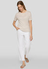 Rabe Lurex Knit Short Sleeve Top, Beige