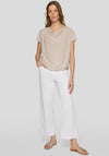Rabe Lurex Knit Cowl Neck Top, Beige