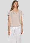 Rabe Lurex Knit Cowl Neck Top, Beige