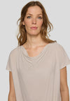 Rabe Lurex Knit Cowl Neck Top, Beige