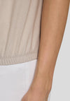 Rabe Lurex Knit Cowl Neck Top, Beige