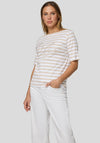 Rabe Rhinestone Striped T-Shirt, Beige
