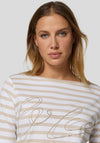 Rabe Rhinestone Striped T-Shirt, Beige