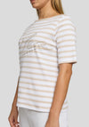 Rabe Rhinestone Striped T-Shirt, Beige