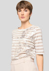 Rabe Lurex Stripe Graphic Print T-Shirt, Beige