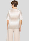 Rabe Lurex Stripe Graphic Print T-Shirt, Beige