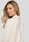 Rabe Rhinestone Trim Collar Drawstring Top, Cream