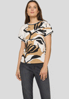 Rabe Graphic Print Striped Back Top, Cream and Black