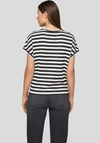 Rabe Graphic Print Striped Back Top, Cream and Black