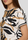 Rabe Graphic Print Striped Back Top, Cream and Black