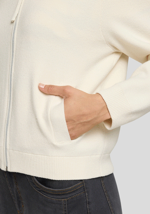 Rabe Knit Full Zip Jacket, Cream