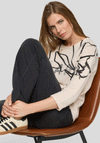 Rabe Abstract Print Knit Jumper, Cream