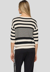 Rabe Striped Knit Short Sleeve Jumper, Cream and Black