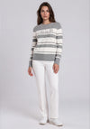 Rabe Knitted Striped Sweater, Grey and White