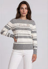 Rabe Knitted Striped Sweater, Grey and White