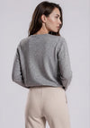 Rabe Knitted Rhinestone Knit Sweater, Grey