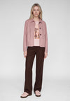 Rabe Faux Suede Button Up Jacket, Pink