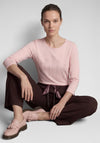 Rabe Rhinestone Detail Cotton Top, Pink