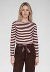 Rabe Striped Basic Top, Pink and Brown