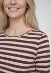 Rabe Striped Basic Top, Pink and Brown