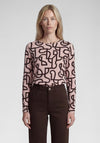 Rabe Geometric Print Top, Pink and Brown