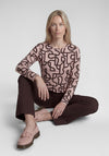 Rabe Geometric Print Top, Pink and Brown
