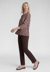 Rabe Geometric Print Blouse, Brown and Pink