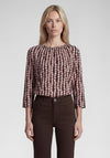 Rabe Geometric Print Blouse, Brown and Pink