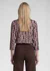 Rabe Geometric Print Blouse, Brown and Pink