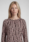 Rabe Geometric Print Blouse, Brown and Pink
