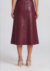 Rabe Faux Leather Midi Skirt, Burgundy