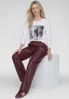 Rabe Faux Leather Wide Leg Trousers, Wine