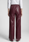 Rabe Faux Leather Wide Leg Trousers, Wine
