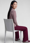 Rabe Striped Jersey Polo Collar Top, Burgundy