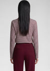 Rabe Striped Jersey Polo Collar Top, Burgundy