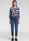 Rabe Circle Print Cropped Sleeve Top, Wine