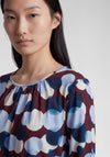 Rabe Circle Print Cropped Sleeve Top, Wine