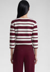 Rabe Ribbed Striped Cropped Sleeve Top, Wine